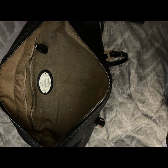 Authentic Fendi Selleria black leather bag. 15” long, 4.5” high and 3” wide. - Picture 6 of 10